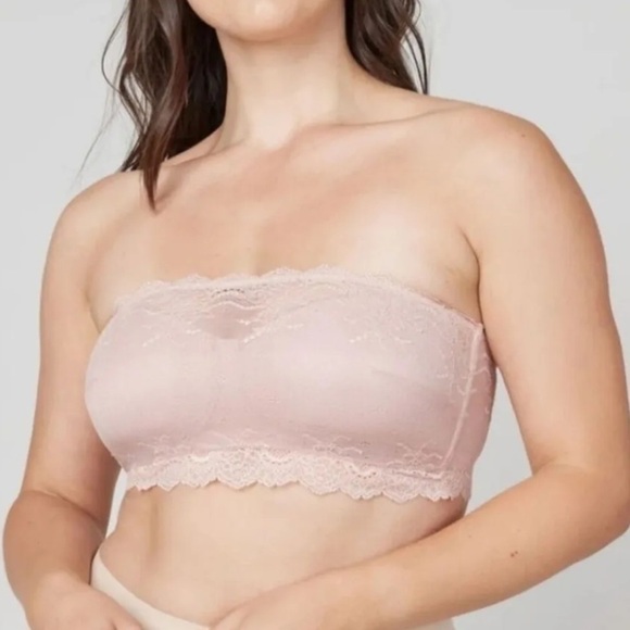 NEW Spanx Undietectable Lace Better Bandeau Creme Blush - Picture 2 of 7